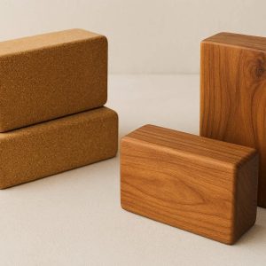 18 Eco Friendly Cork Yoga Blocks Support High Density Natural Solid Wood Exercise Bricks For Balance Stability Strength