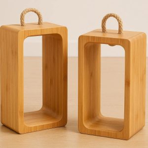 22 Bamboo Yoga Blocks Hollow Natural Wood Exercise Brick Heavy Duty Balance Hanger For Pilates Workout Gym Home