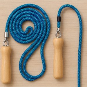 Adjustable Jump Rope Tangle Free Braided Nylon Skipping Rope Wooden Handles For Kids Adults Home School Fitness