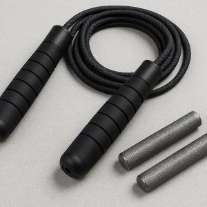 Weighted Jump Rope Heavy Duty Workout Skipping Rope Silicon Handles Removable Weight Bars For Strength Training Crossfit